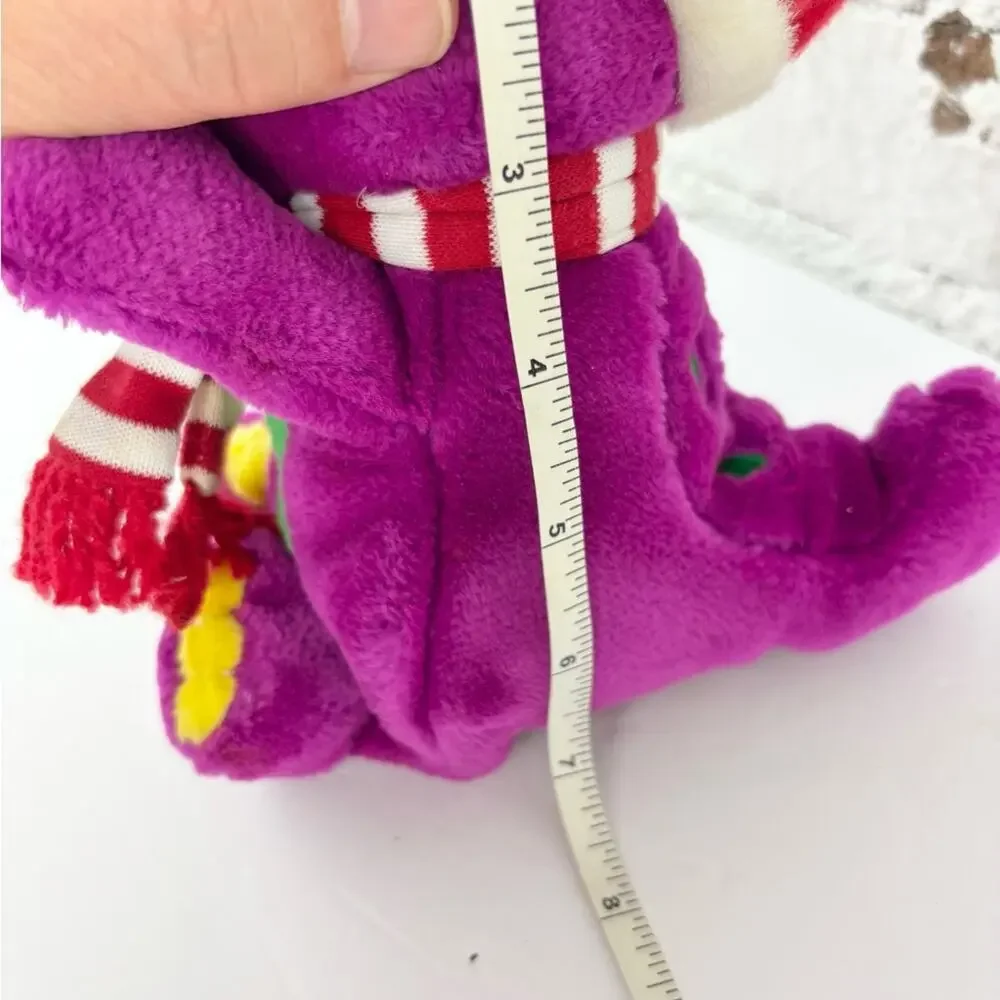 Vintage 90’s Barney The Purple Dinosaur Christmas 9” Plush